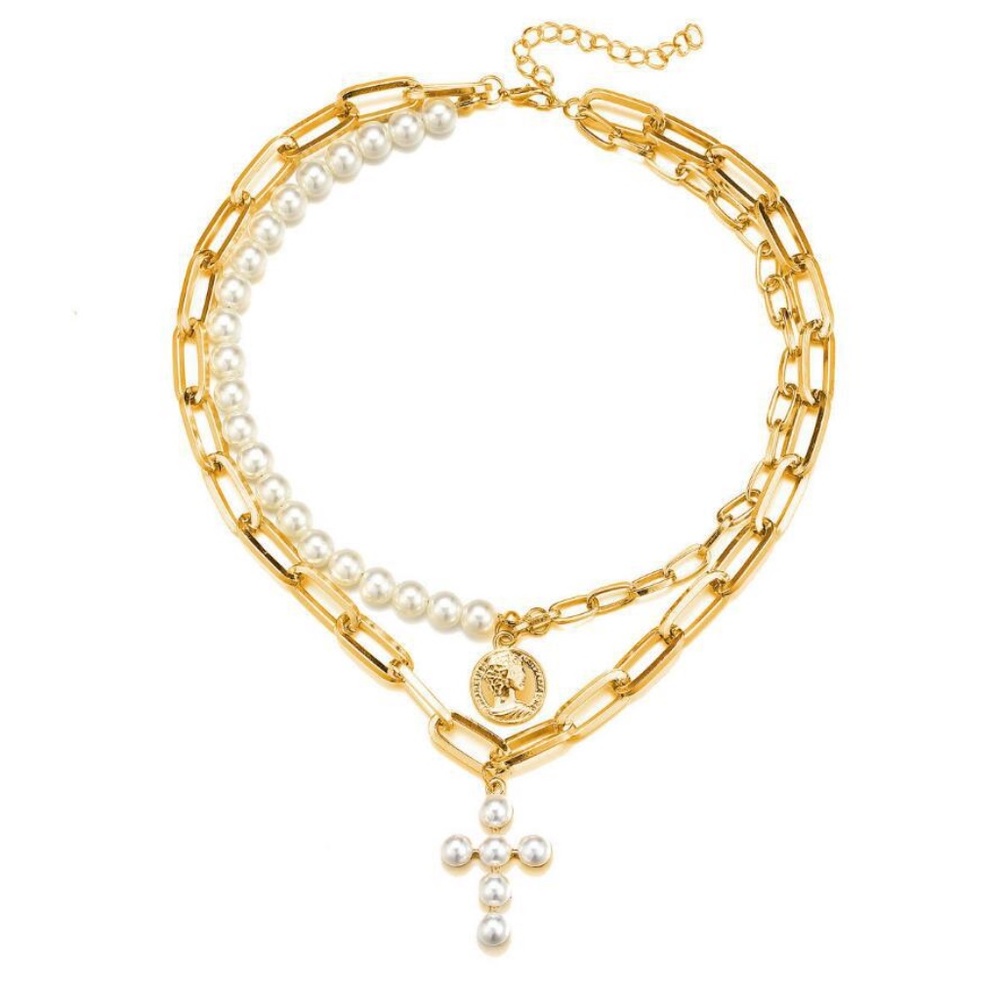 Bead Cross Necklace